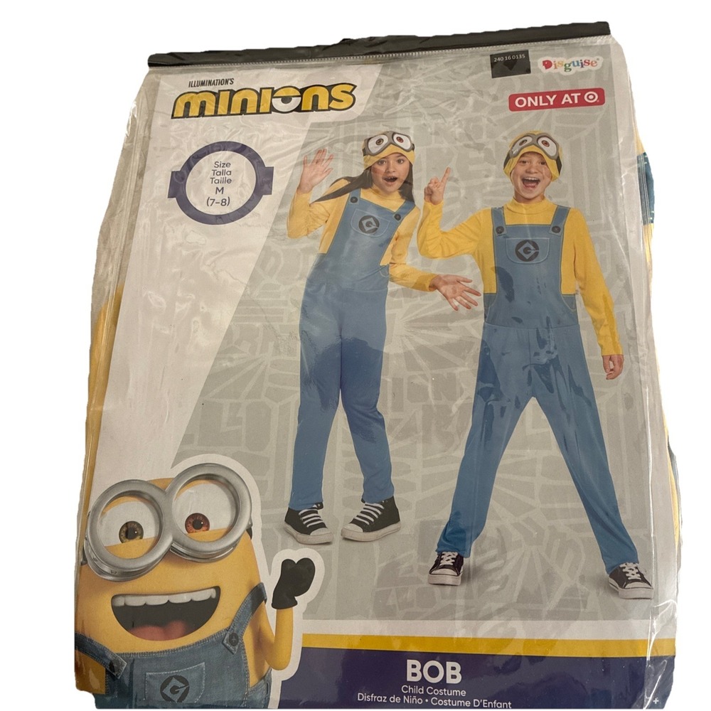 Despicable Me Minions BOB Halloween‎ Child Costume Unisex Size M 7-8 Disguise